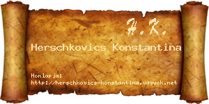 Herschkovics Konstantina névjegykártya